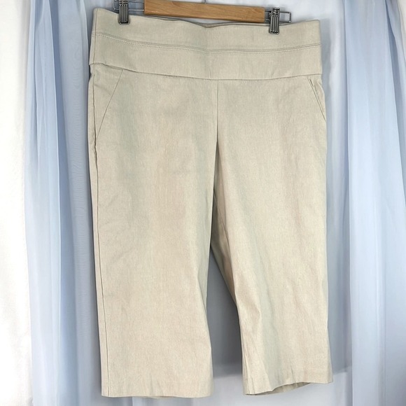 prophecy Pants - Prophecy khaki capris stretch pull on casual knee length pants size 12P